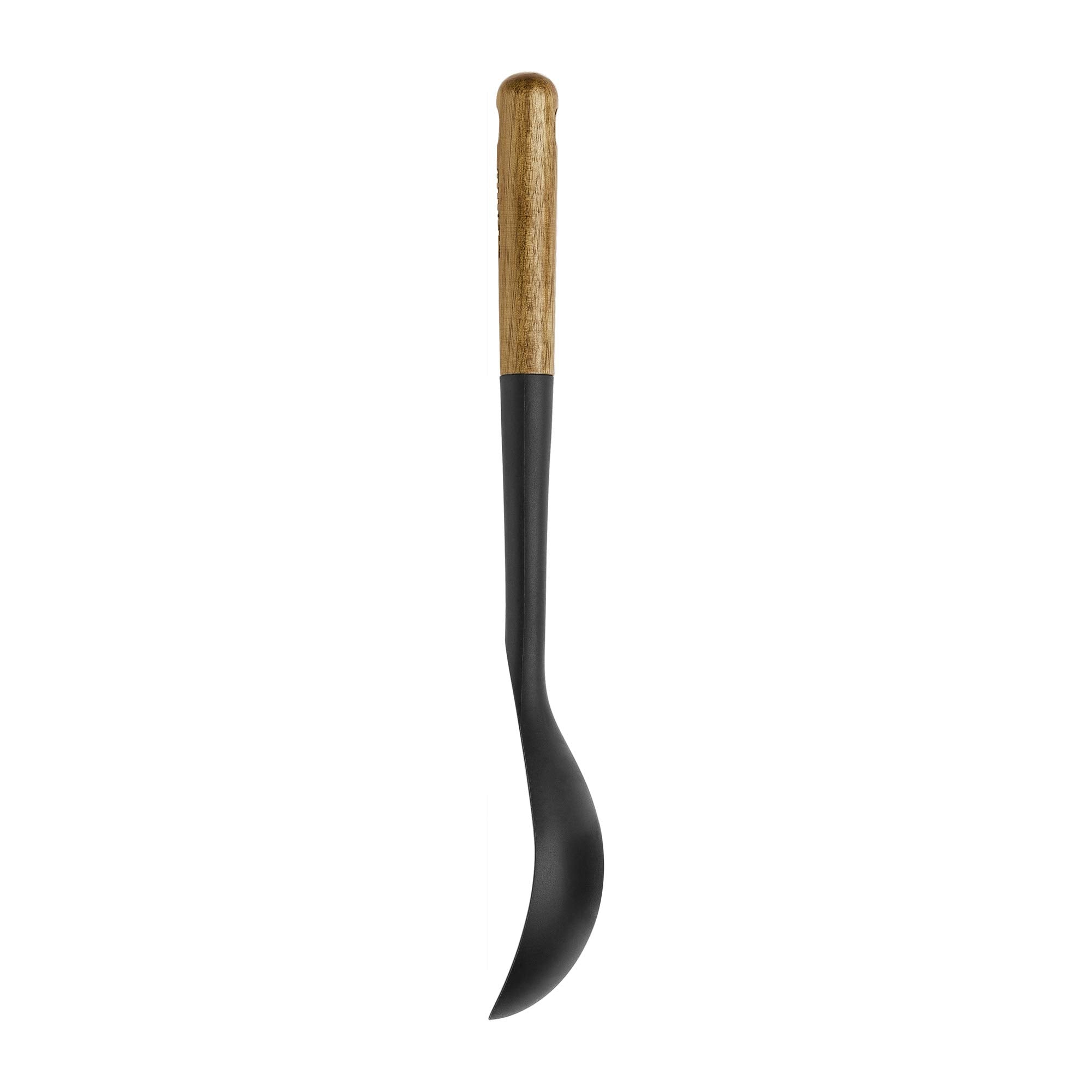 Staub Serving Spoon, Great For Scooping Sides And Serving Hearty Stews, Durable Bpa-Free Matte Black Silicone, Acacia Wood Handl