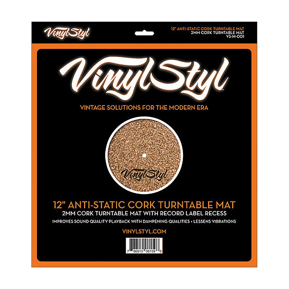 Vinyl Styl 12 Inch Anti Static Cork Turntable Mat - Less Vibration - No Slip