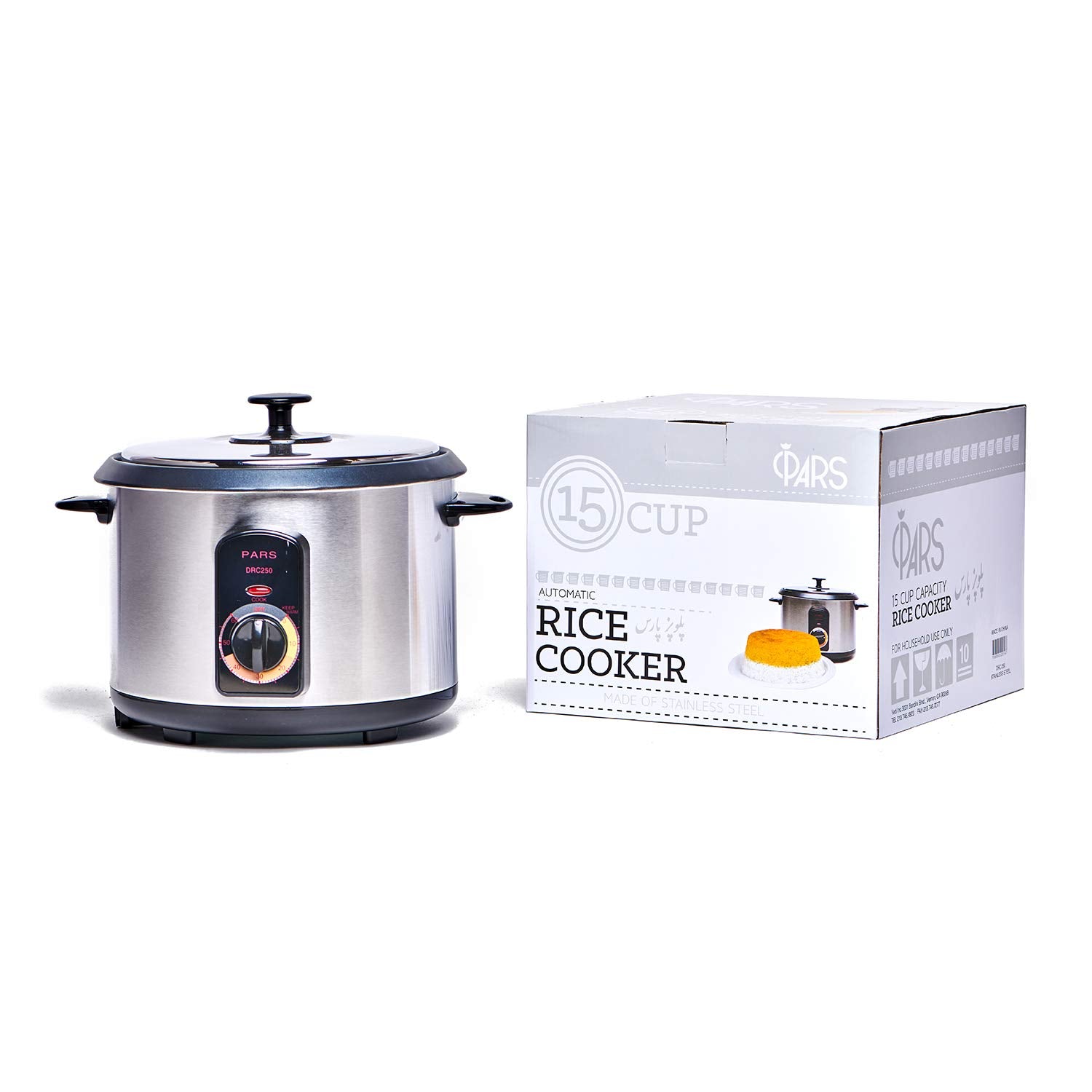 Pars Automatic Persian Rice Cooker  Tahdig Rice Maker Perfect Rice Crust, 15 Cup
