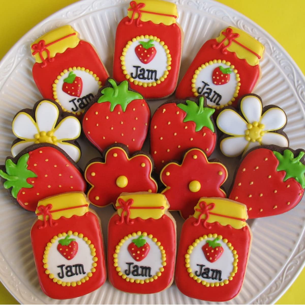 Fangleland Fruit Cookie Cutter Set Strawberry Theme Stainless Steel Molds 7 Packs For Berry Girl Sweet 1St Birthday Baby Shower