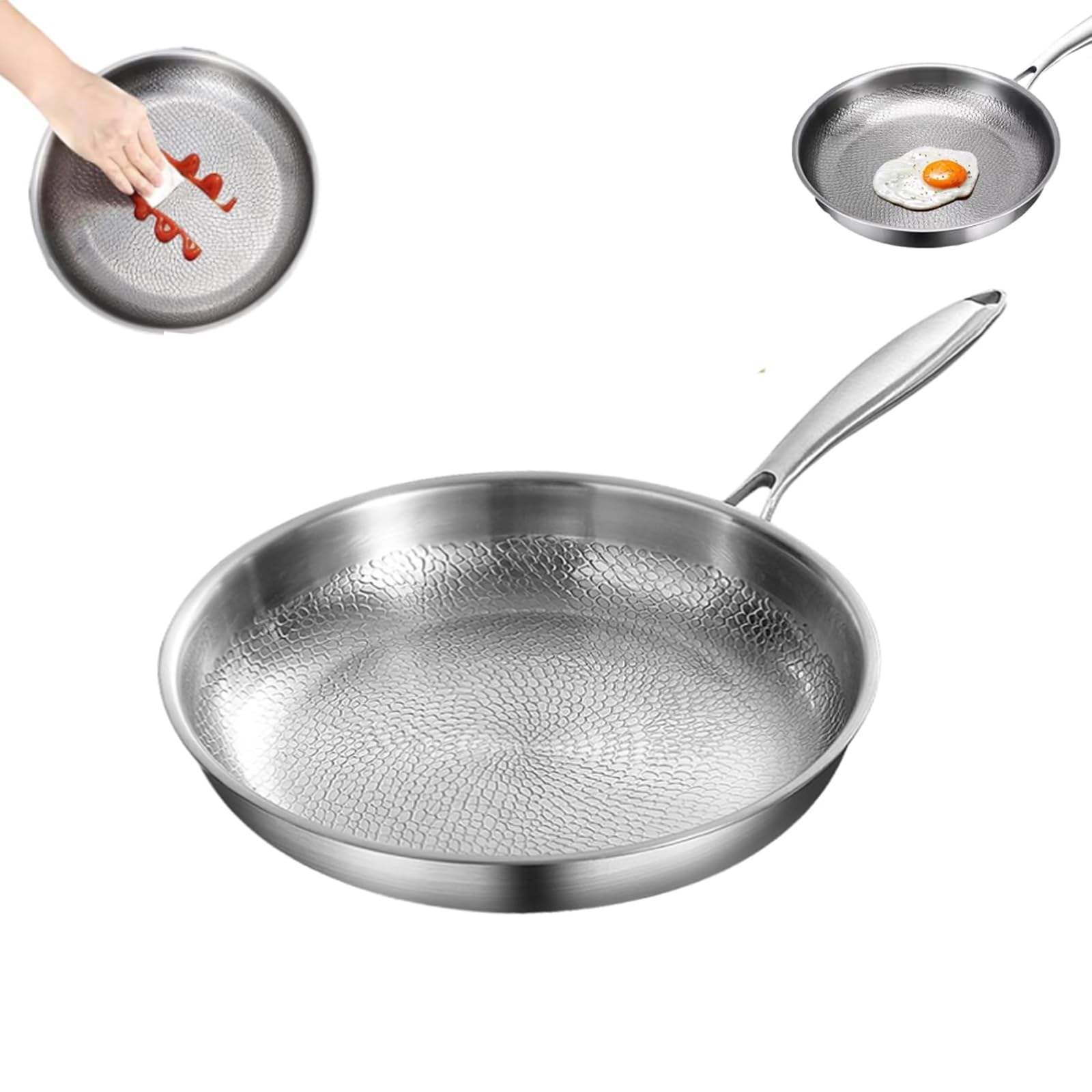 Wynfelo Titanium Hammered Pan Pro, 2025 New Multifunctional UltraDurable ScratchResistant Non Stick, Even Heating For Cooking
