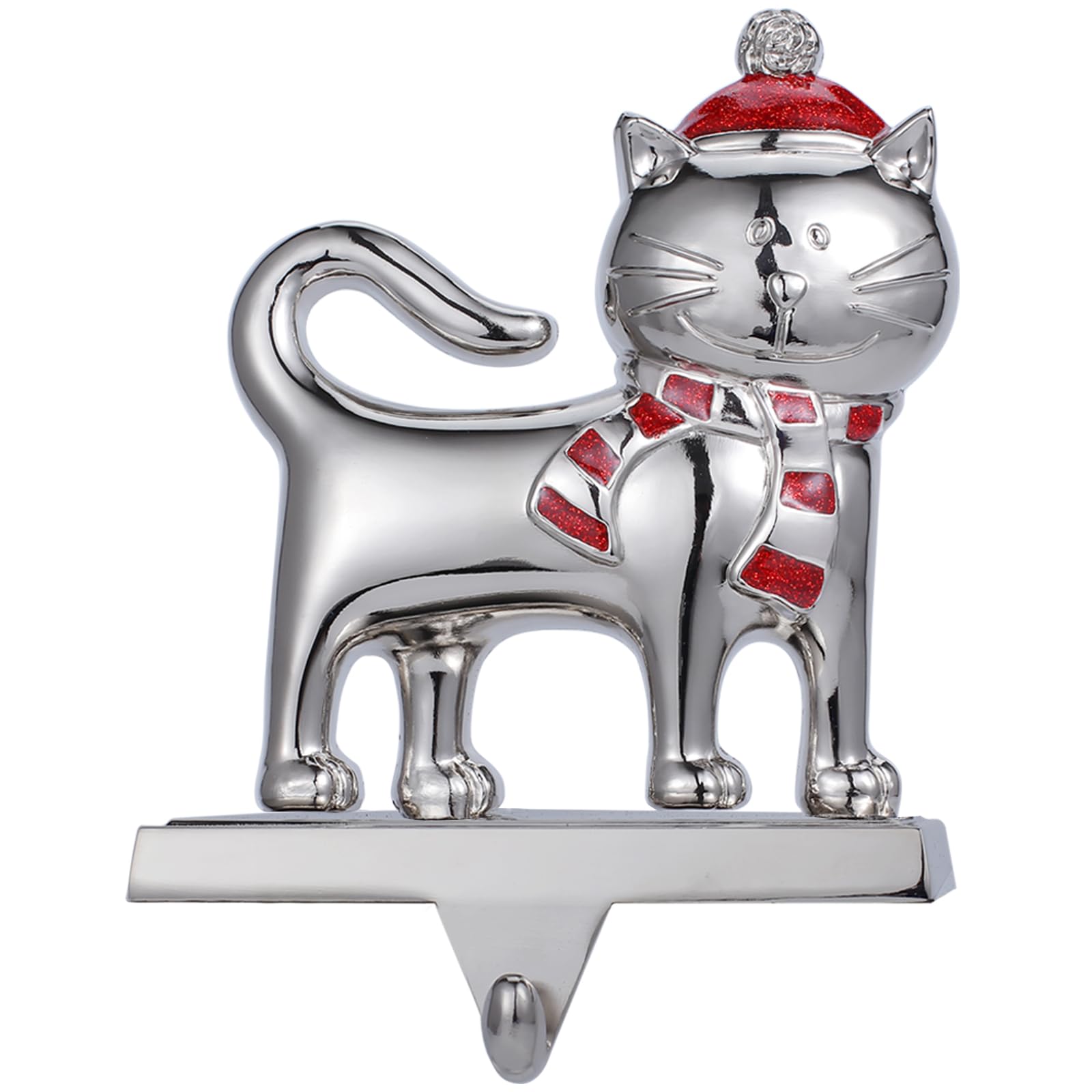 Desami 1 Set Christmas Stocking Holders for Mantel-Christmas Cat Stocking Hanger for Mantel-Metal Christmas Stocking Holder for 