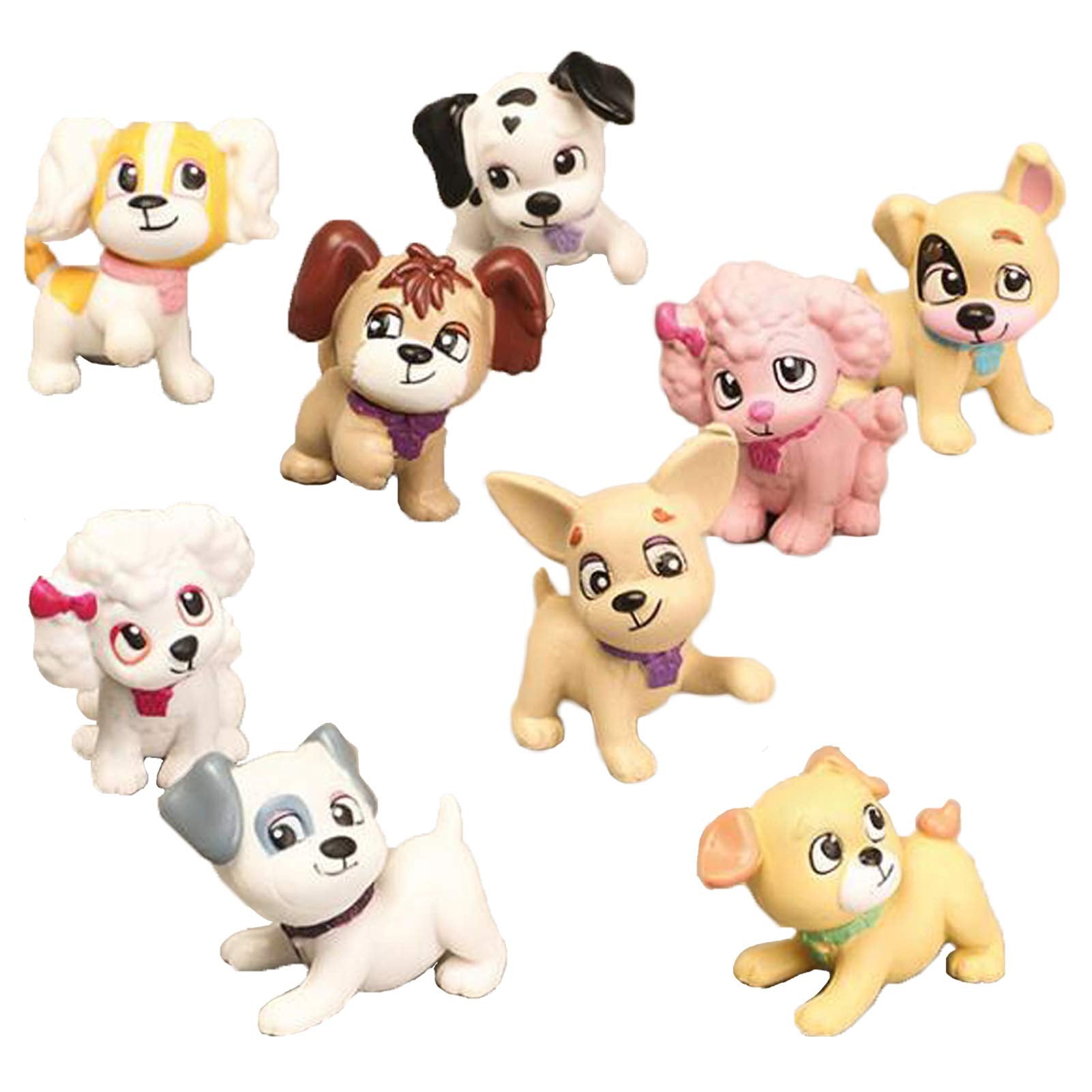 Dog Figurines Playset, 9 Pcs Realistic Detailed Puppy Figures Fairy Garden Miniature Dog Figurines Collection Playset Cake Toppe