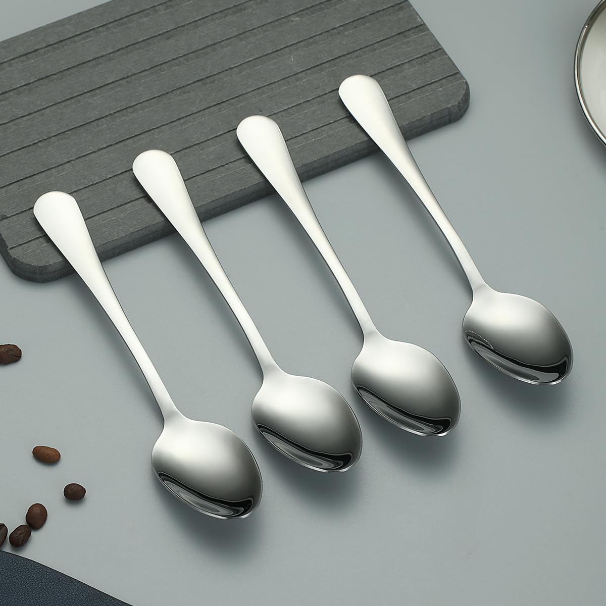 Evanda Dinner Spoons 12 Pieces, Stainless Steel 7.28Inch Spoons, Dessert Spoons, Table Spoon, Soup Spoons, Easy To Clean, Dishwa