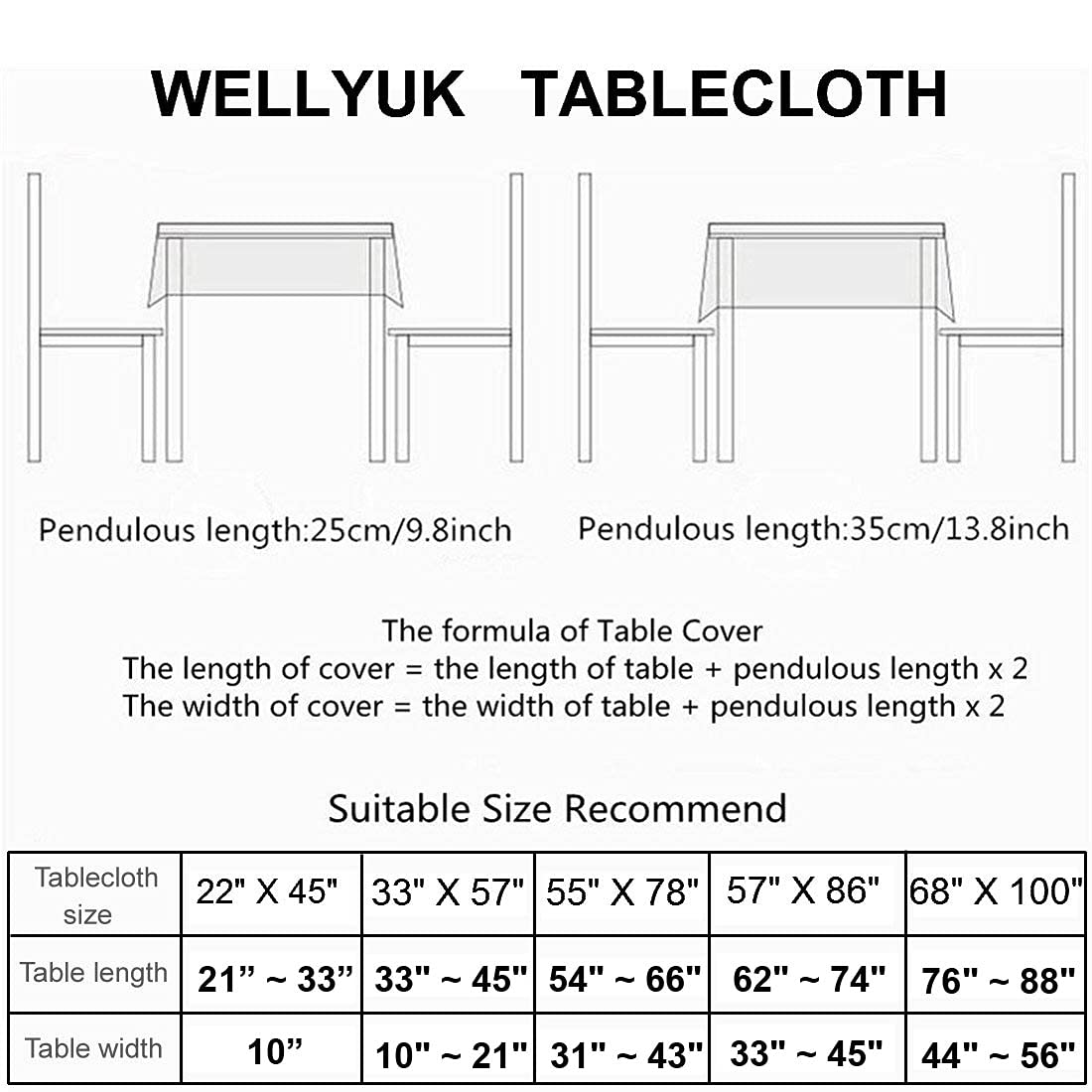 Wellyuk 33 Inch X 57 Inch Oblong Vintage Embroidered Brown Flower Classic Lace Tablecloth, Elegant Dining Room Home Decor Rectan