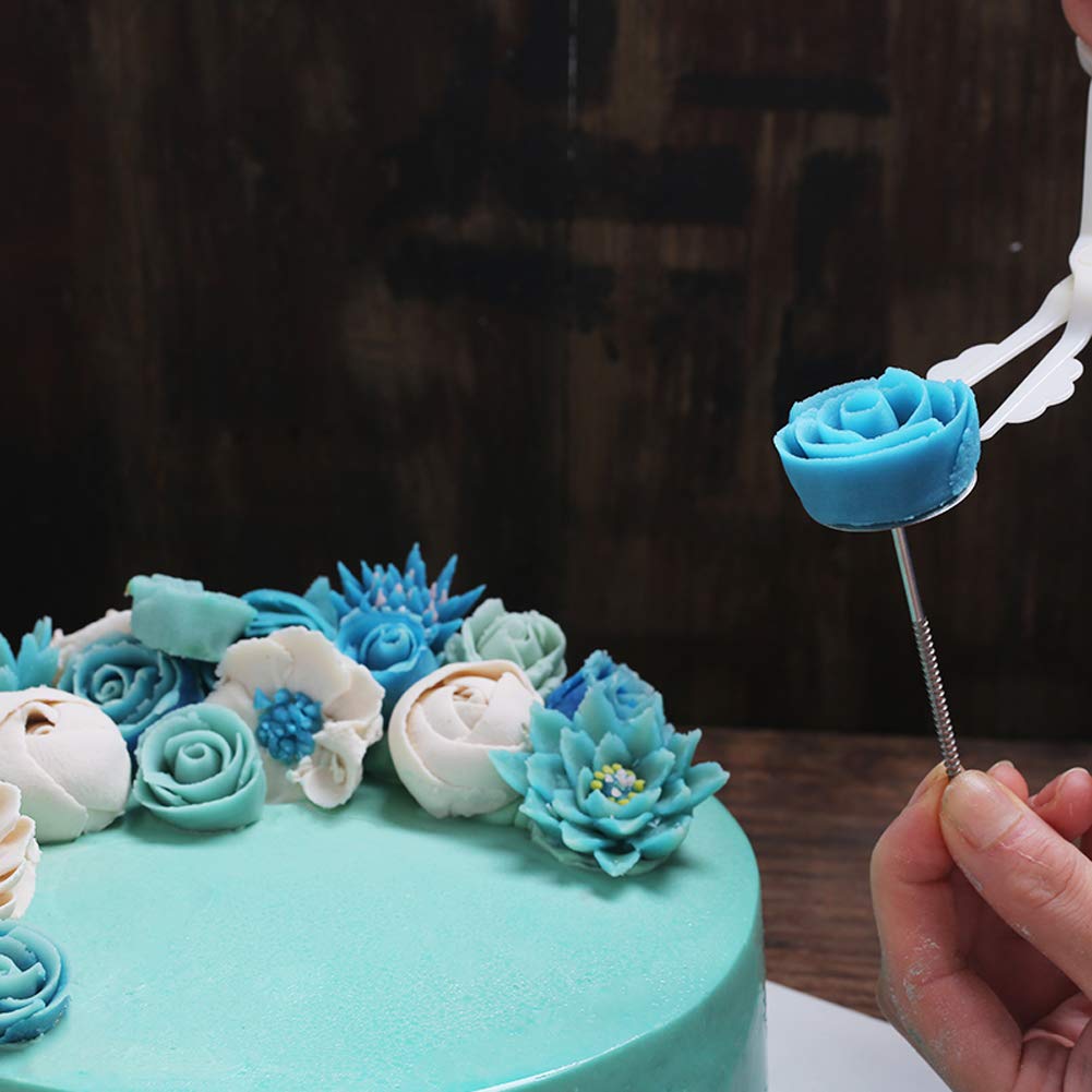 6Pcs Cake Flower Nail Trays Holder Stainless Steel Cake Decorating Supplies Flower Lifters For Icing Flowers Decoration Cake Bak