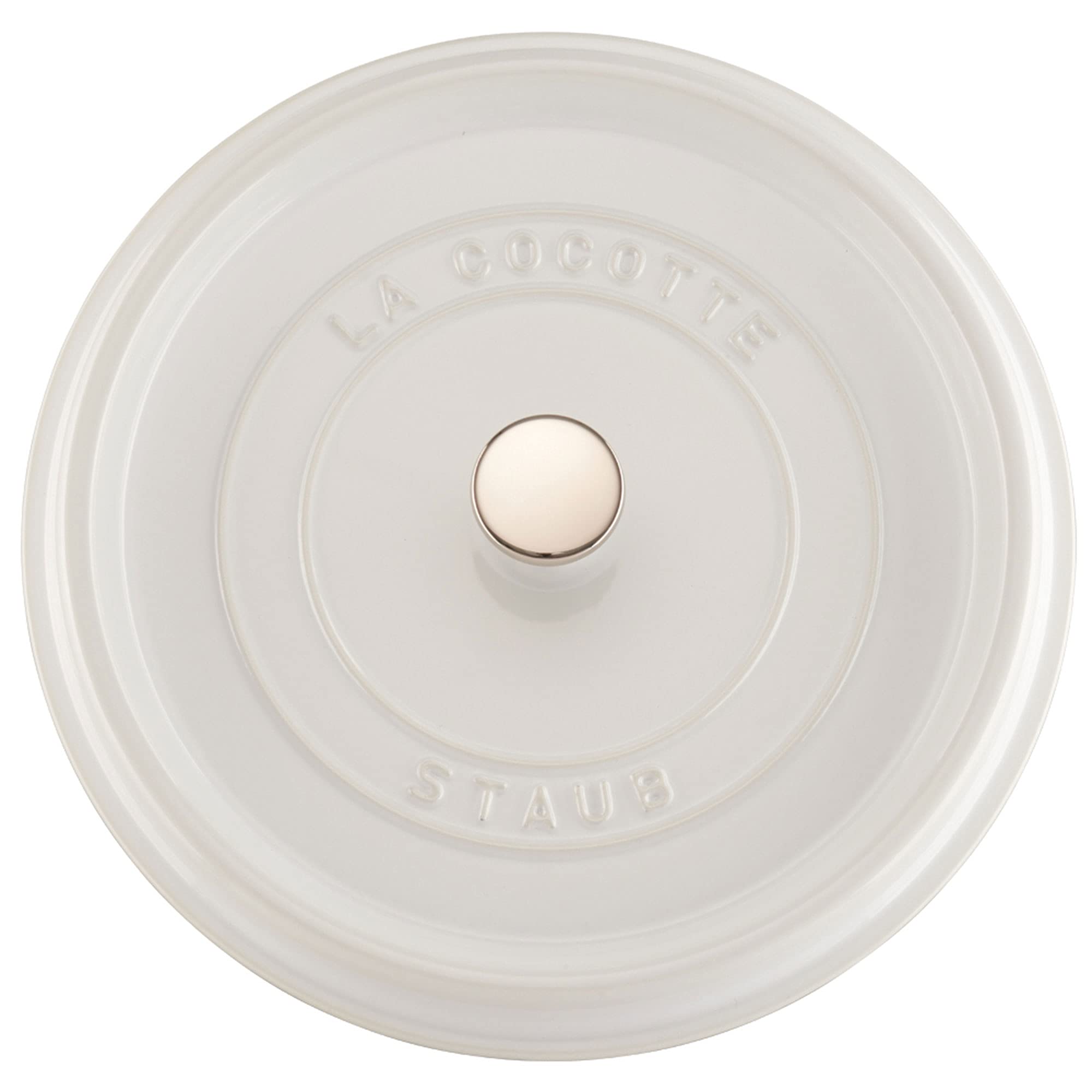 Staub Cast Iron Dutch Oven 5.5-Qt Round Cocotte, Made In France, Serves 5-6, White