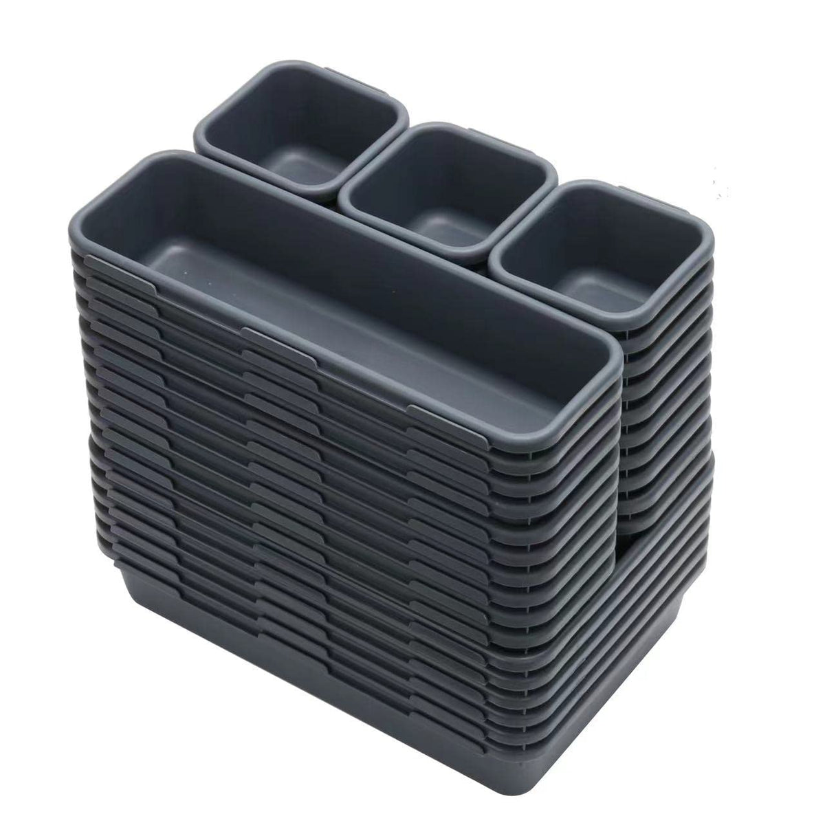 KeFanta 42 Pack Desk Drawer Organizers,Shallow Drawer Organizer Tray Dividers Separators Storage Bins Container for Office,Bathr