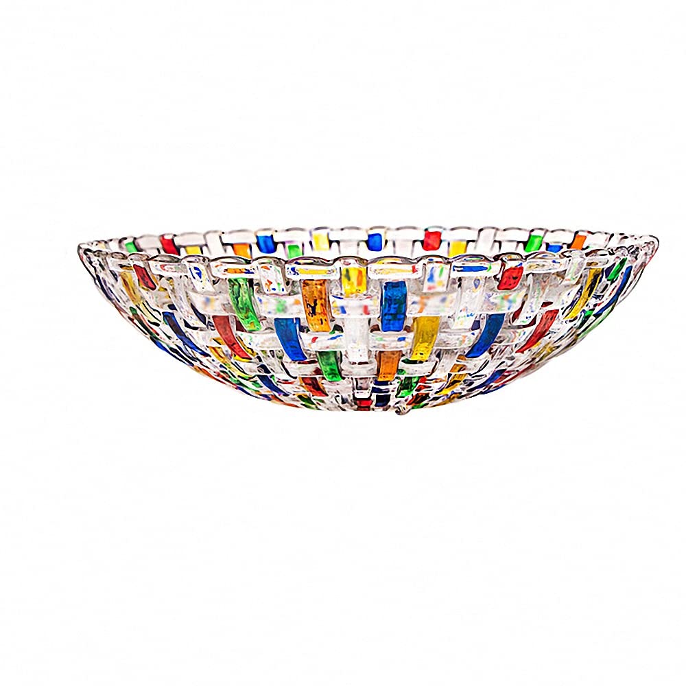 Magcolor Hand Painted Colorful Woven Glass Crystal Salad & Fruit Bowl Decoration,Centerpiece For Home,Office,Wedding Decor, Frui