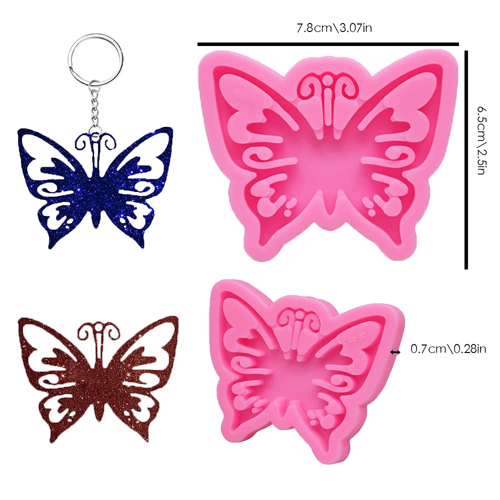 6 Pcs Butterfly Silicone Molds, Bosoirsou Non-Stick Baking Mould Fondant Mold For Cupcake Cake Decoration Gummy Chocolate Candy