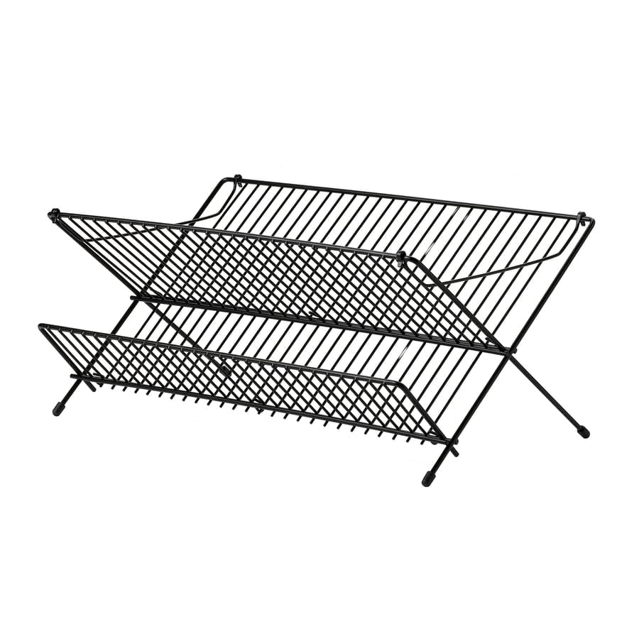 Establisher Kvot Dish Drainer, Black Kitchen Drying Rack For Plates, Cups & Utensils, SpaceSaving Design, Durable Construction,