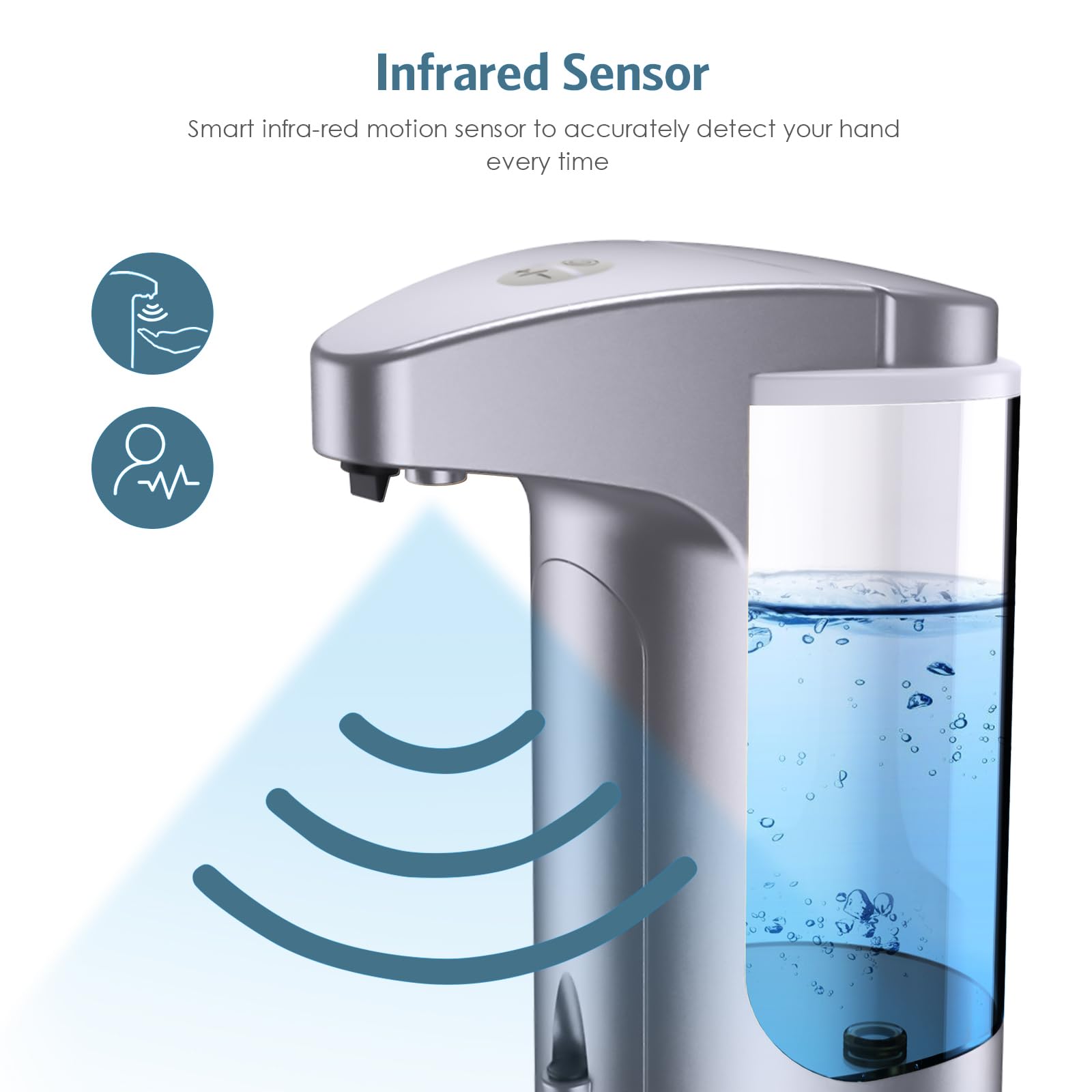 Ankilo 12.5Oz Automatic Liquid Soap Dispenser, Touch-Free Battery Operated Adjustable Soap Dispensing, Volume Premium For Kitche