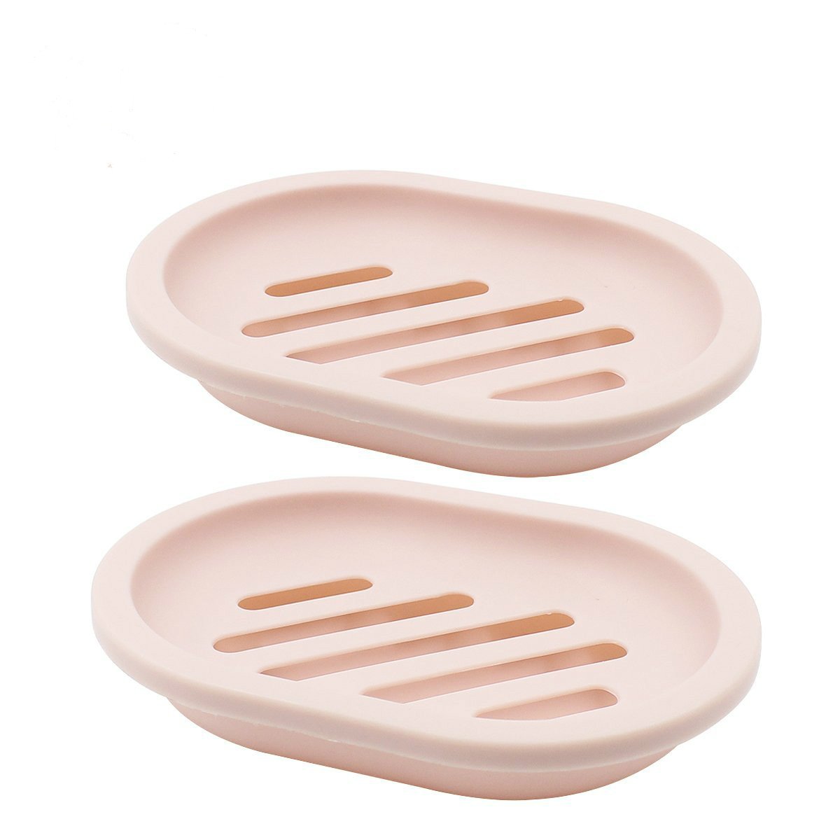 Topsky 2-Pack Soap Dish With Drain, Soap Holder, Soap Saver, Easy Cleaning, Dry, Stop Mushy Soap (Pink)