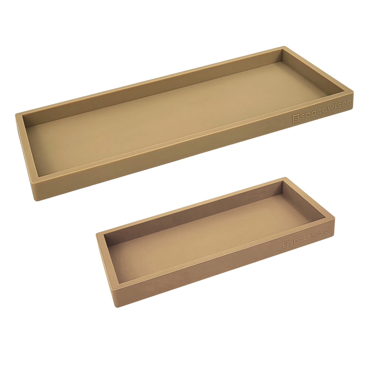 Spacewiser Countertop And Vanity Tray - 2 Pc (11    And 7   ) Shatterproof Silicone Kitchen And Bathroom Trays For Counter, Kitc