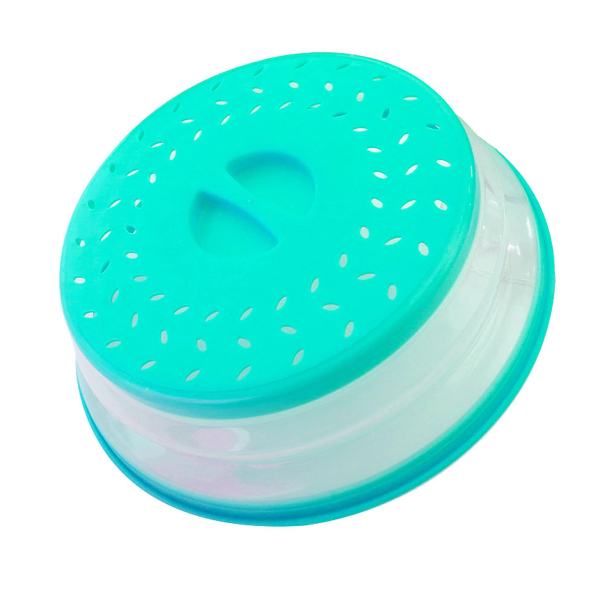 Collapsible Microwave Splatter Cover, Microwave Plate Cover With Steam Vent,BPA-Free Silicone & Plastic (Light ink blue, 10.5IN)