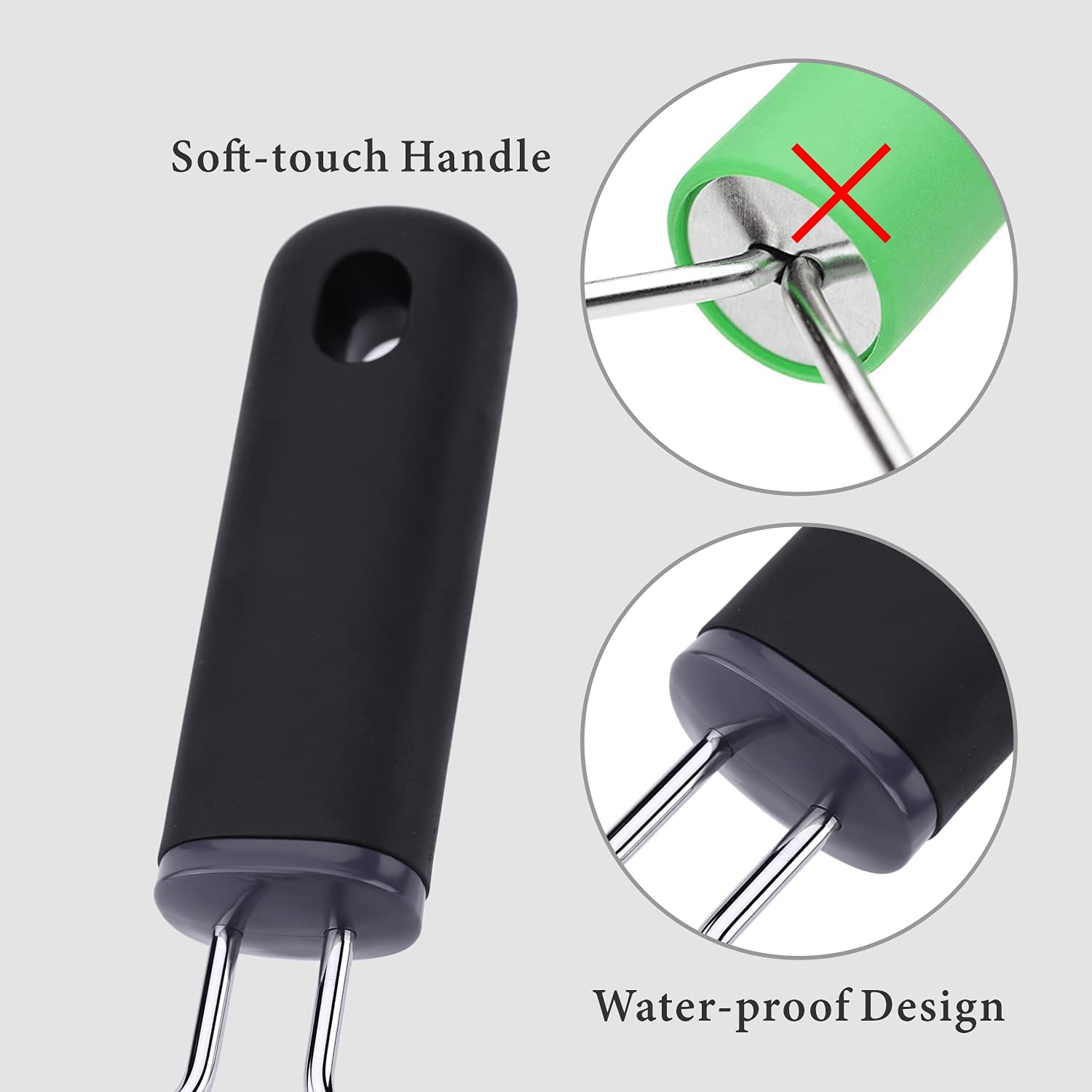 Kitchendao Non-Scratch Potato Masher, Heavy Duty 18/8 Stainless Steel Wrapped In Premium Silicone, Soft Touch Handle, Versatile
