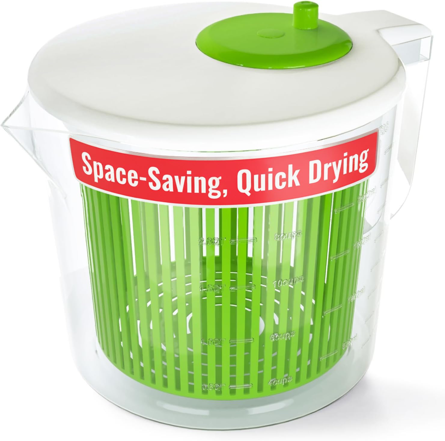 Single Serve Small Salad Spinner - Mini Prep Lettuce Spinner And Dryer With Measuring Cup - Collander With Fruit And Vegetable W