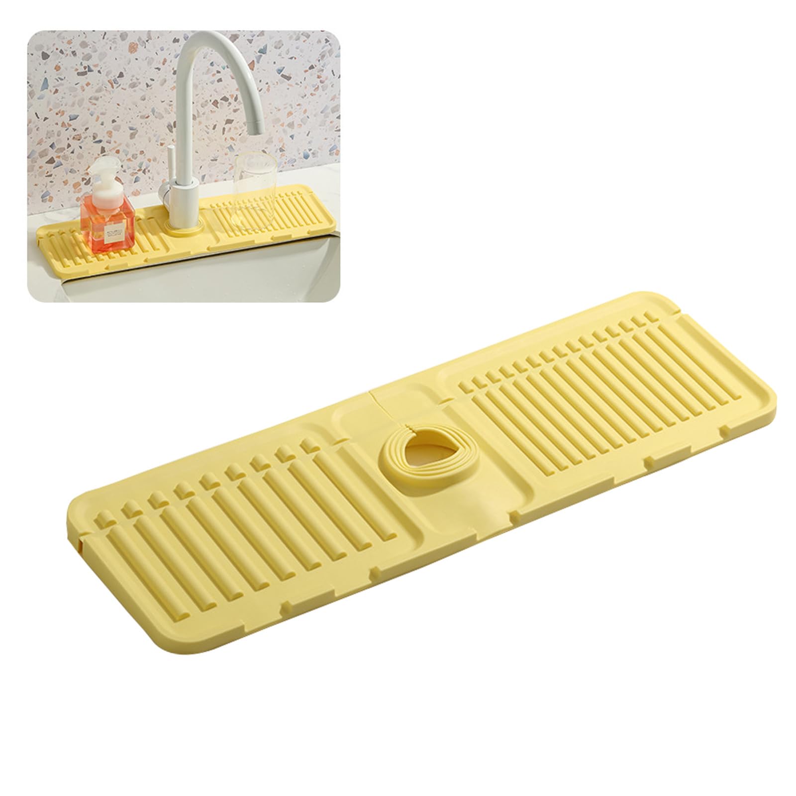Faucet Mat For Kitchen Sink - 2024 Upgraded Premium Silicone Splash Guard With Fast Drying Properties - Protective Sink Tray Ide