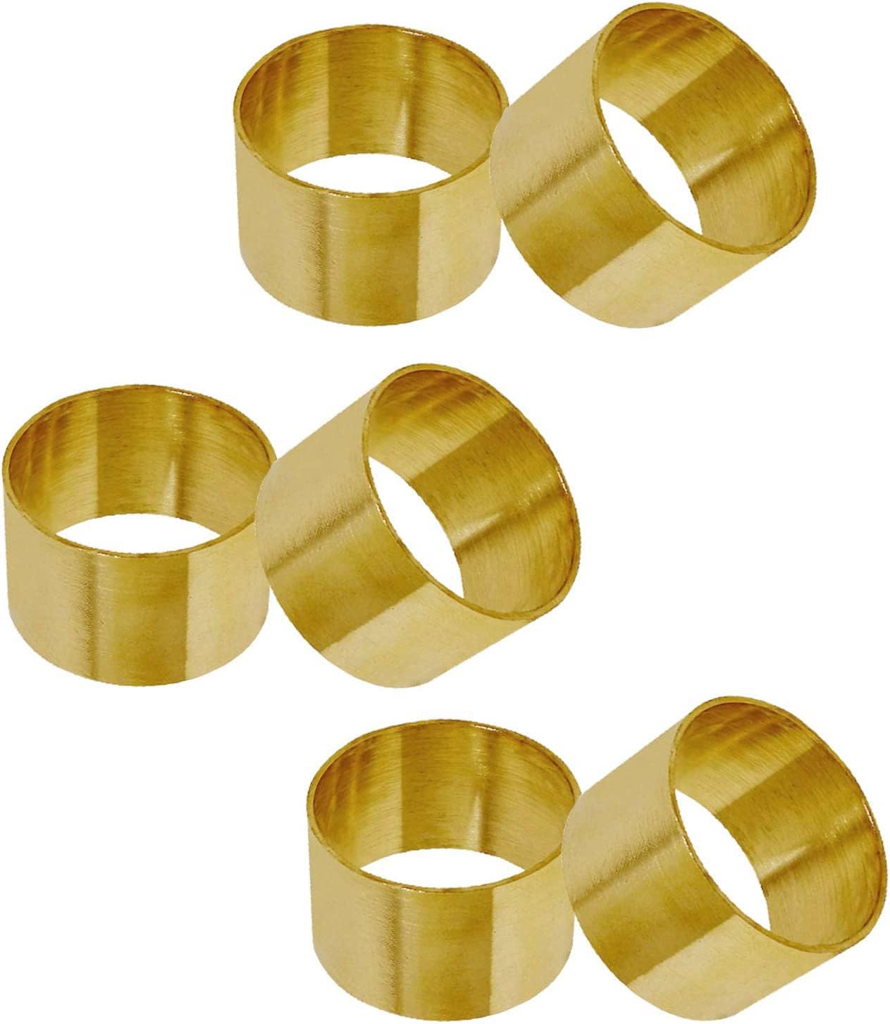 Skavij Handmade Napkin Rings Set Of 6 For Everyday, Thanksgiving, Christmas, Dining Table Decoration (Gold)