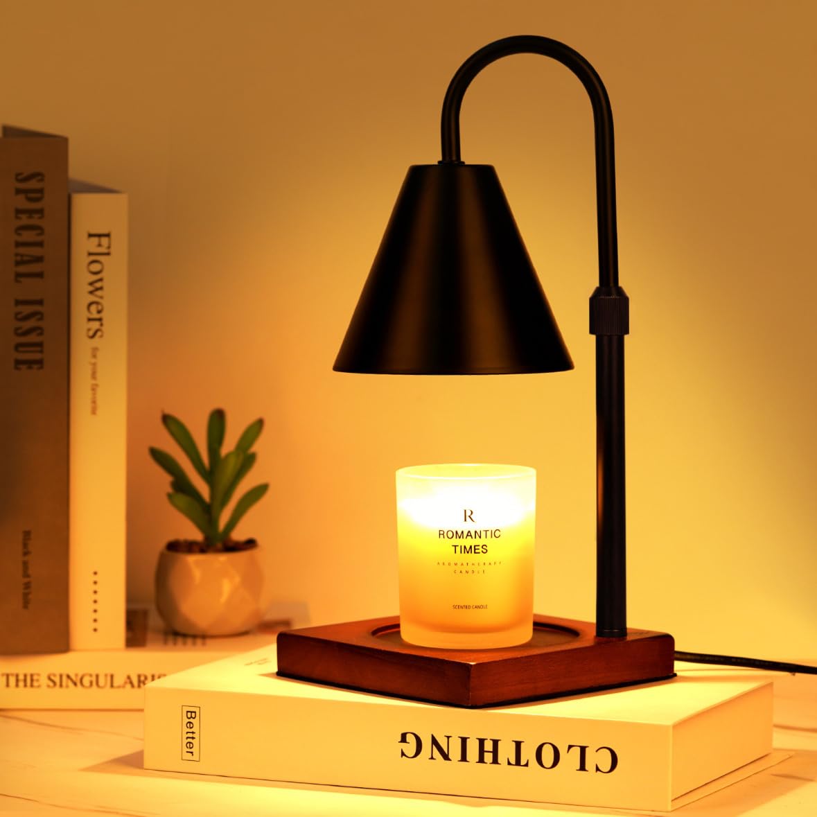 Modern Candle Warmer Lamp with Timer, Dimmable Candle Lamp Warmer, Birthday Gifts for Women, Black Lamp Candle Warmer Gifts for 