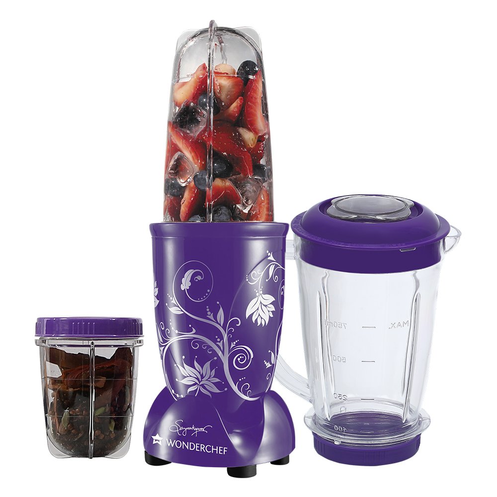 Wonderchef Nutri-Blend Juicer, Mixer, Grinder, Blender & Smoothie Maker|22000 Rpm, 500 Watts 100% Full Copper Motor|3 Unbreakabl