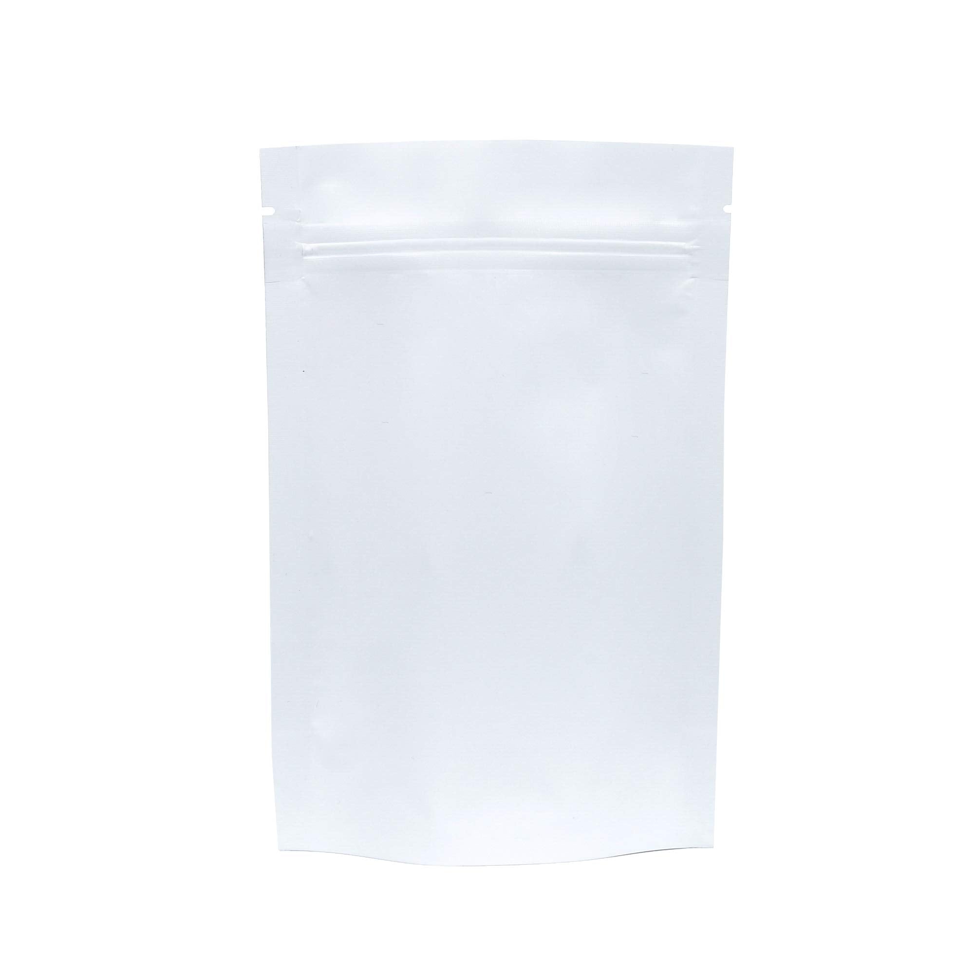 QQ Studio 100PCS Matte Double-Sided Colored Stand-Up Resealable QuickQlick Bags (12x18cm (4.7x7.1), White)