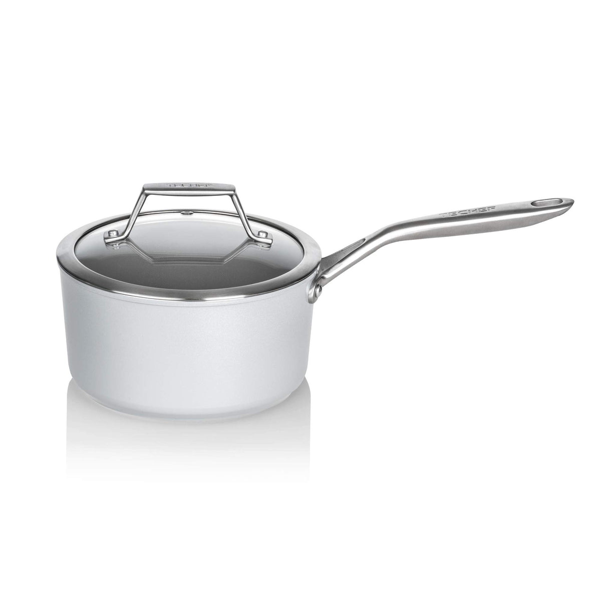 Techef - Ceraterra Collection, 2-Quart Ceramic Nonstick Saucepan With Glass Lid (Ptfe And Pfoa Free Ceramic Exterior  Interior),