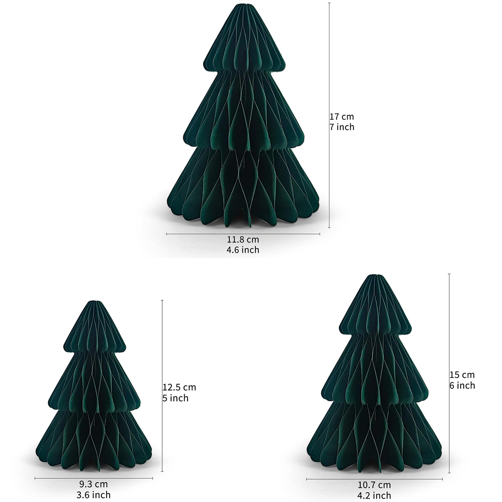 Decorative Folding Paper Christmas Tree Ornaments (7inchx2pcs)