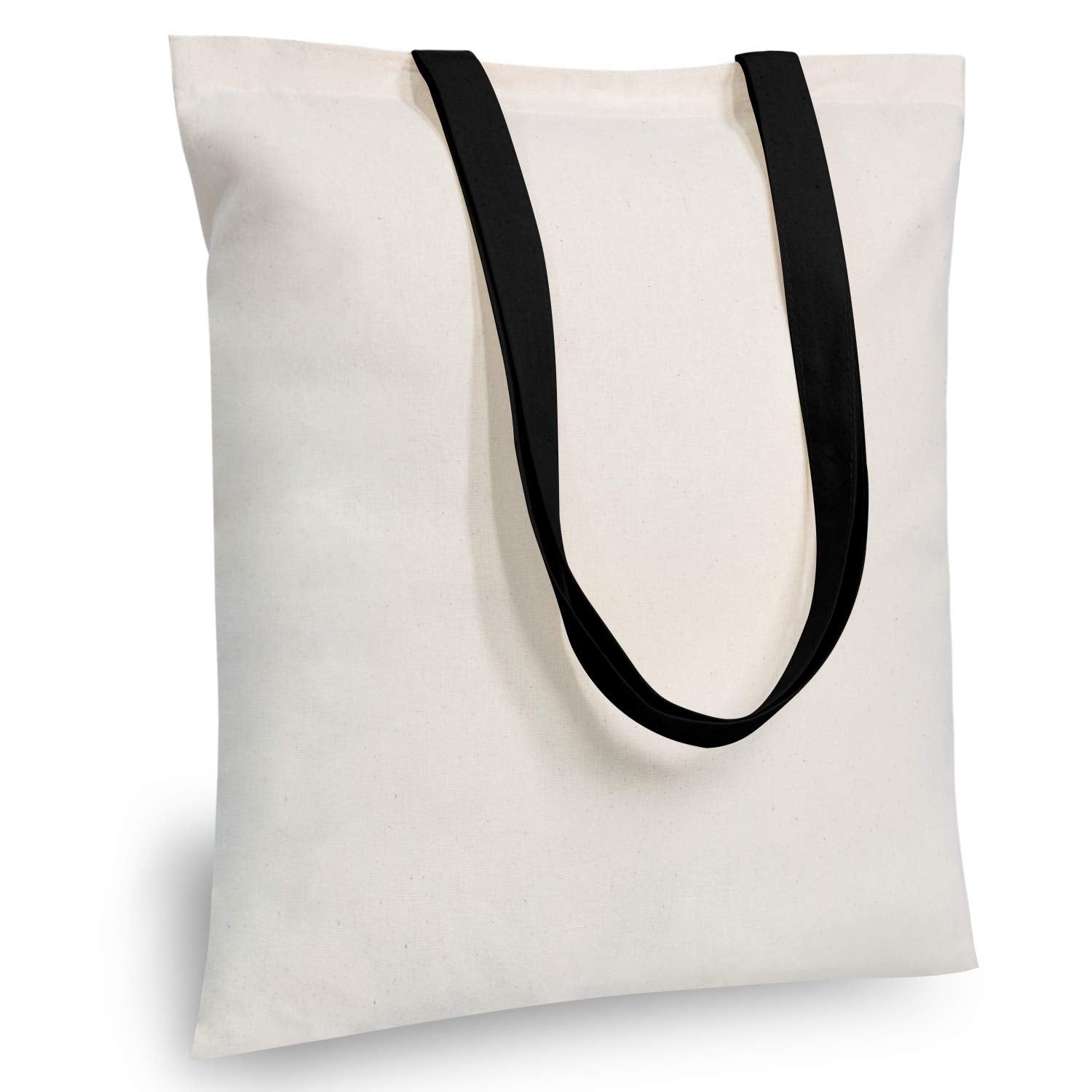 TOPDesign 5-Pack Economical Cotton Tote Bag, Lightweight Medium Reusable Grocery Shopping Cloth Bags, Suitable for DIY, Advertis