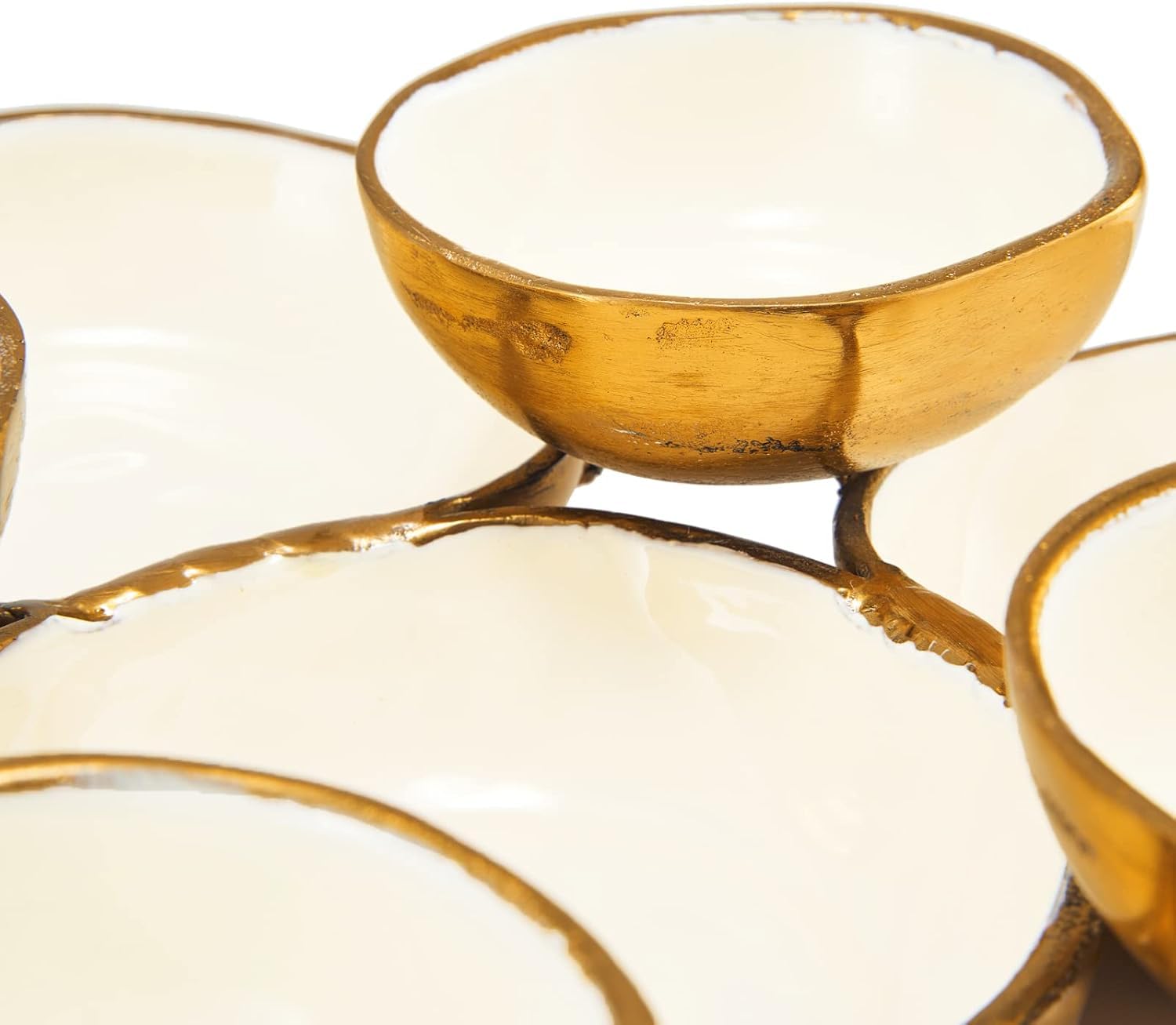 Cluster of 9 Round Serving Bowls Enamel Clusters Decorative Elegant Snack Tray