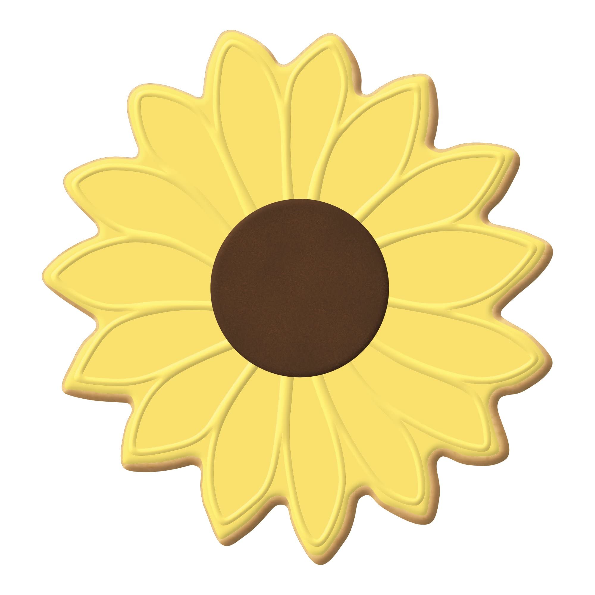 CookieCutter.com Large Sunflower Cookie Cutter, 4.5 Inch, Tin Plated Steel, Silver, Model B1247