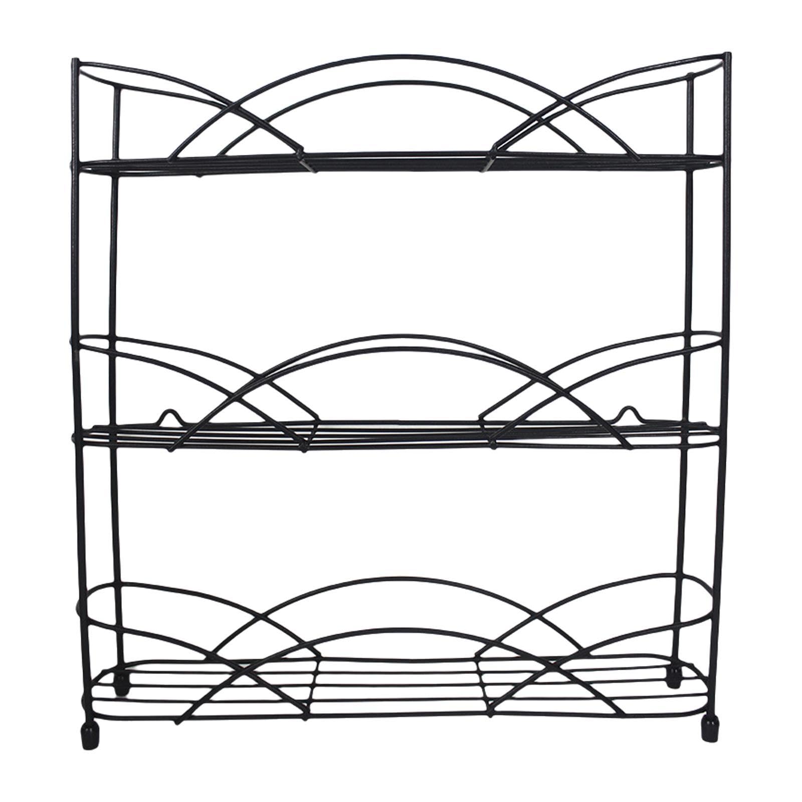 Myaddiction 3 Tier Spice Rack Iron Space Saving Storage Shelf For Kitchen Cabinet Pantry