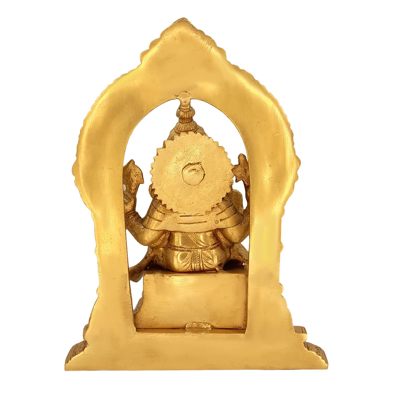 Kartique Brass Ganesh Bhagwan Sitting Mangalkari Ganesh Idol Gaon Singhasan Ganpati Murti Statue Home Office Entrance Decor Pooj