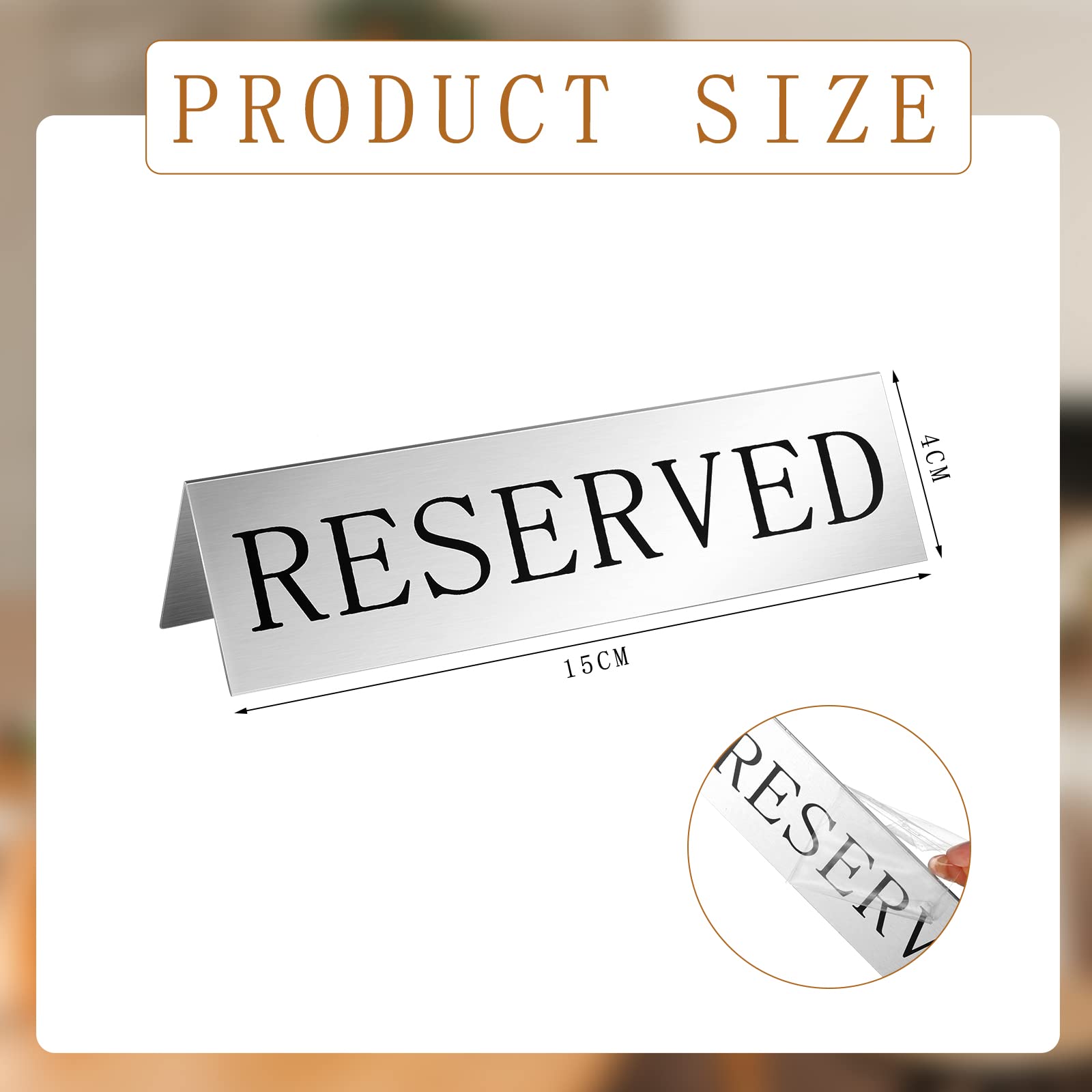 Peryiter Metal Reserved Table Signs Metal Reserved Sign Double Sided Table Stand Tents Seating Tent For Wedding Restaurant Cerem