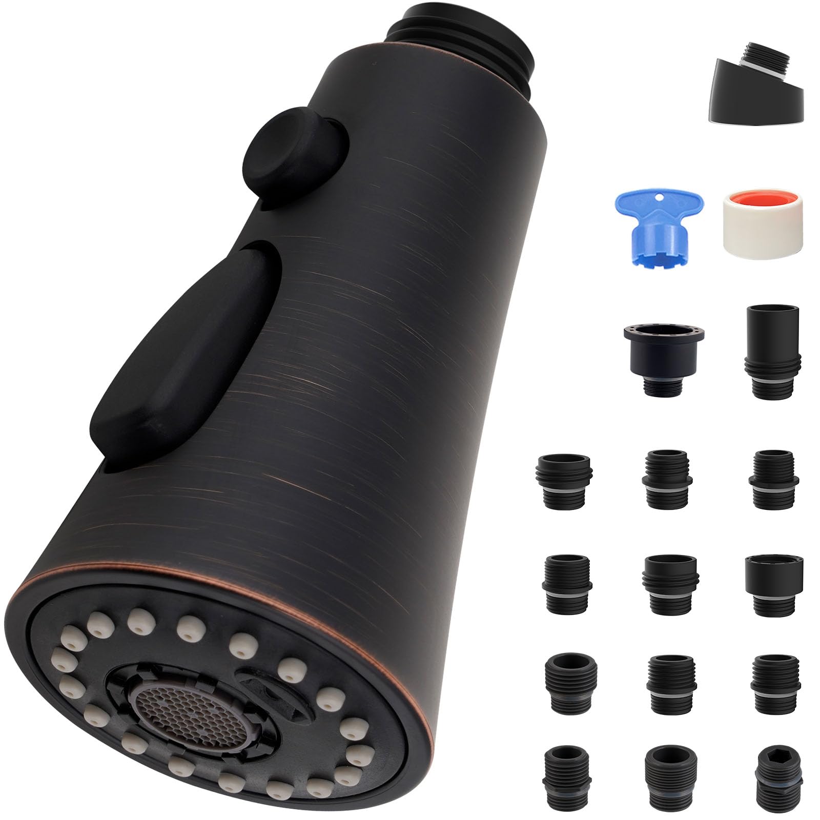 Ifealclear Kitchen Faucet Head Replacement, 3 Modes Pull Down Faucet Spray Head Replacement Compatible With Moen Delta Kitchen S