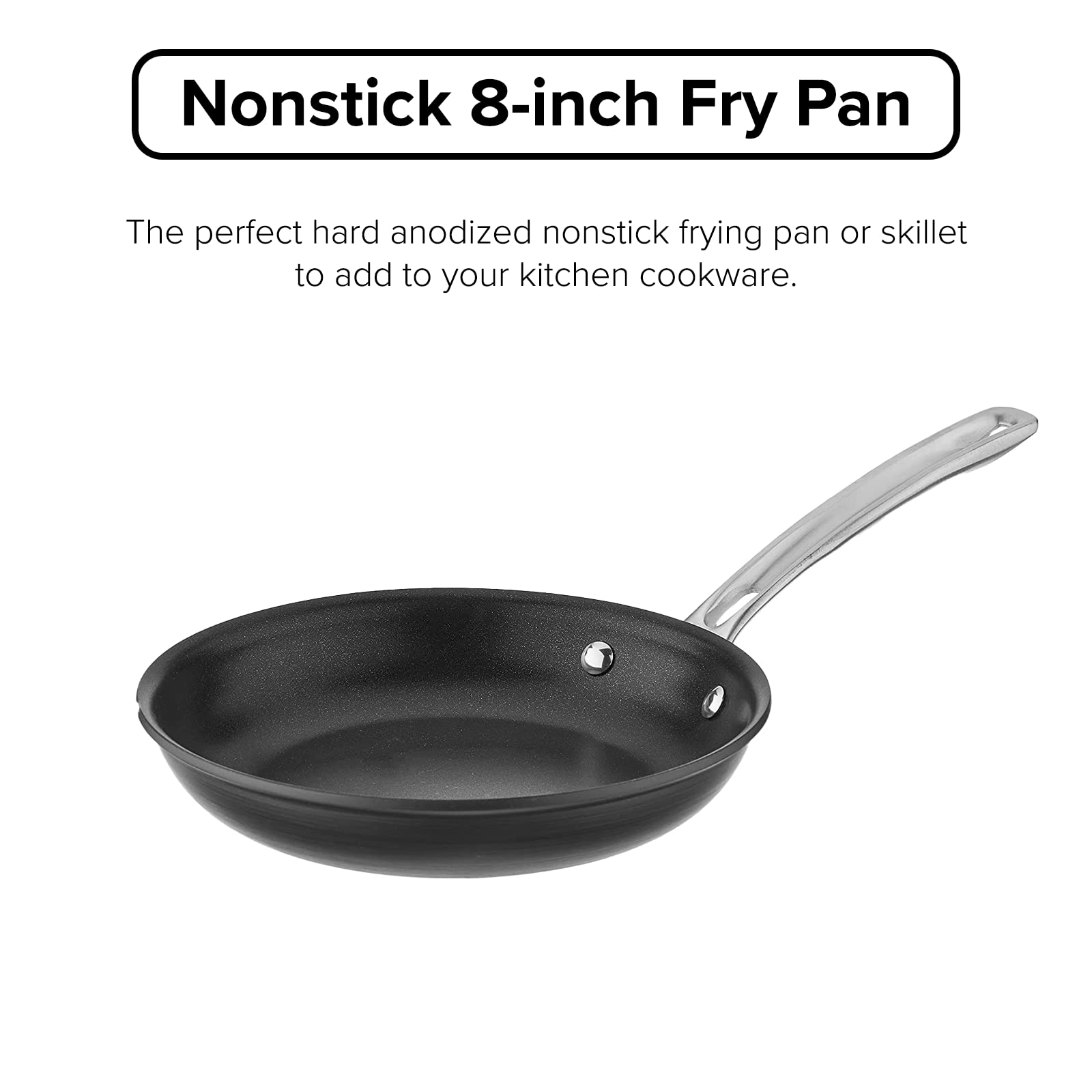 Viking Culinary Hard Anodized Nonstick Fry Pan, 8 Inch, Dishwasher, Oven Safe, Works On All Cooktops Including Induction