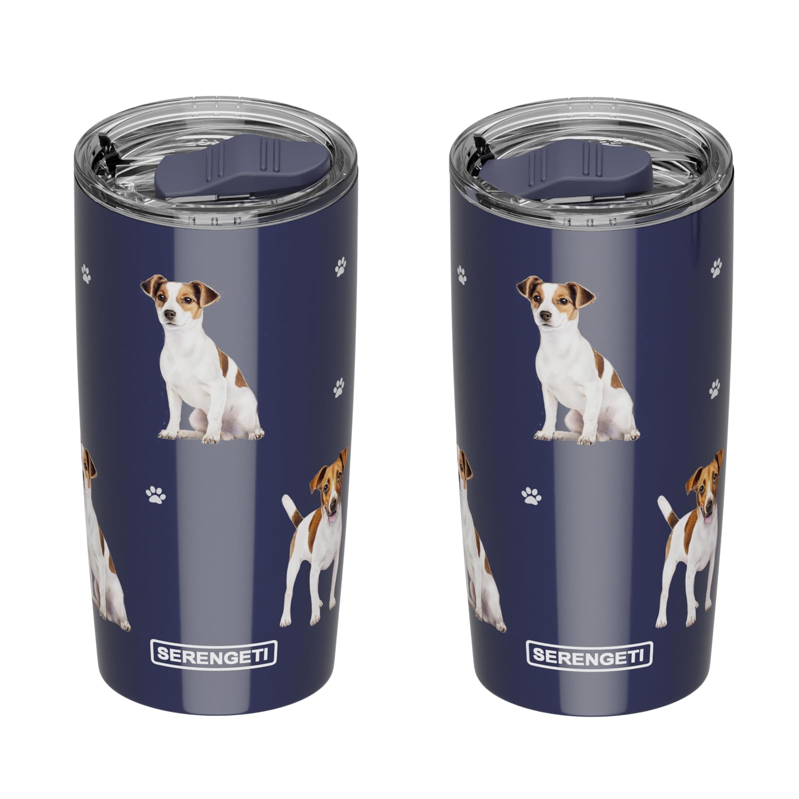 Serengeti Jack Russell Terrier 16 Oz. Stainless Steel, Vacuum Insulated Tumbler With Spill Proof Lid - 3D Print - Insulated Trav