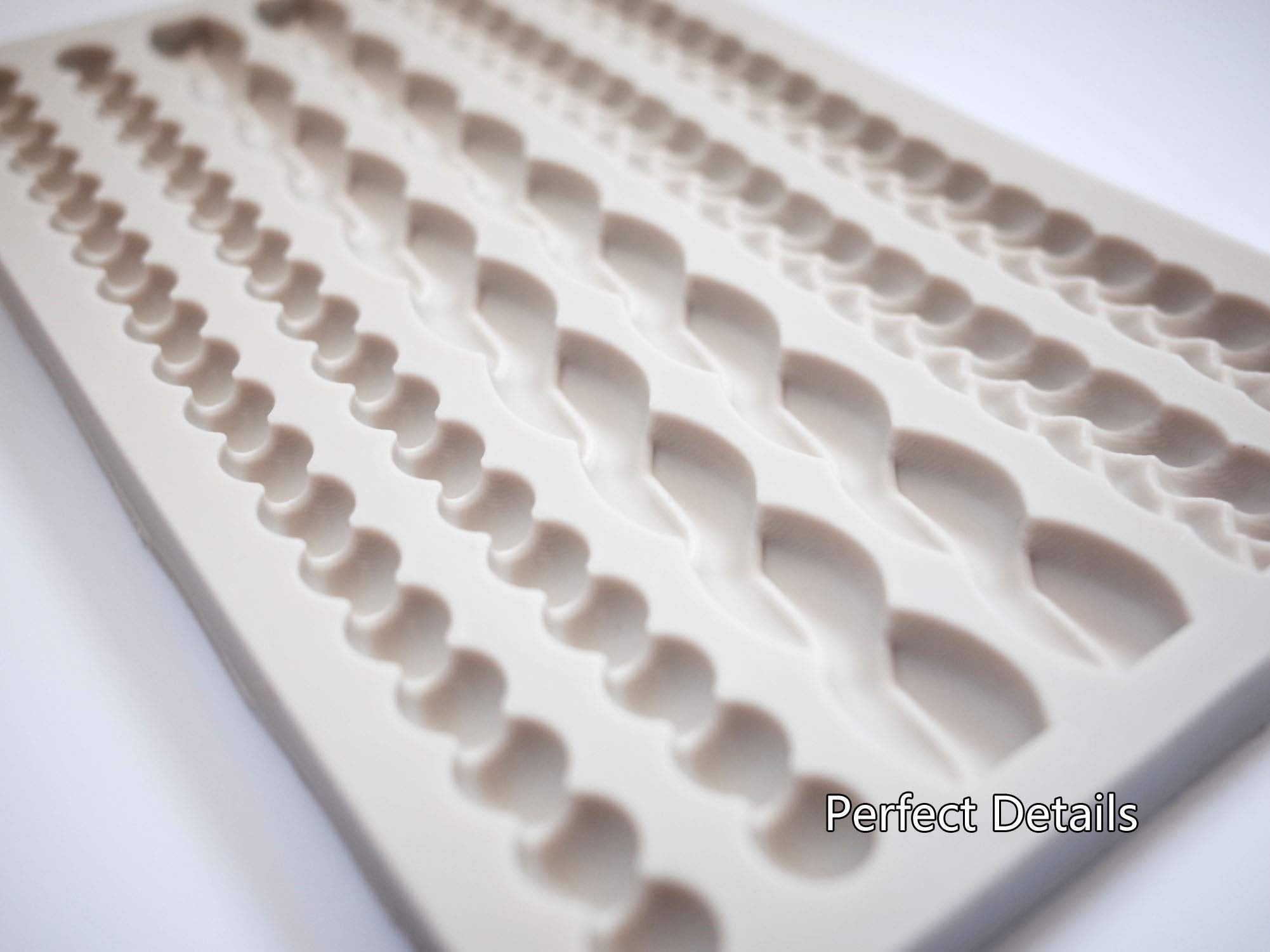 Scivokaval Silicone Pie Crust Mold Impression Mat Knit Rope Pearl Border Lace Chain Molds Fondant Cake Decoration Mould Chocolat