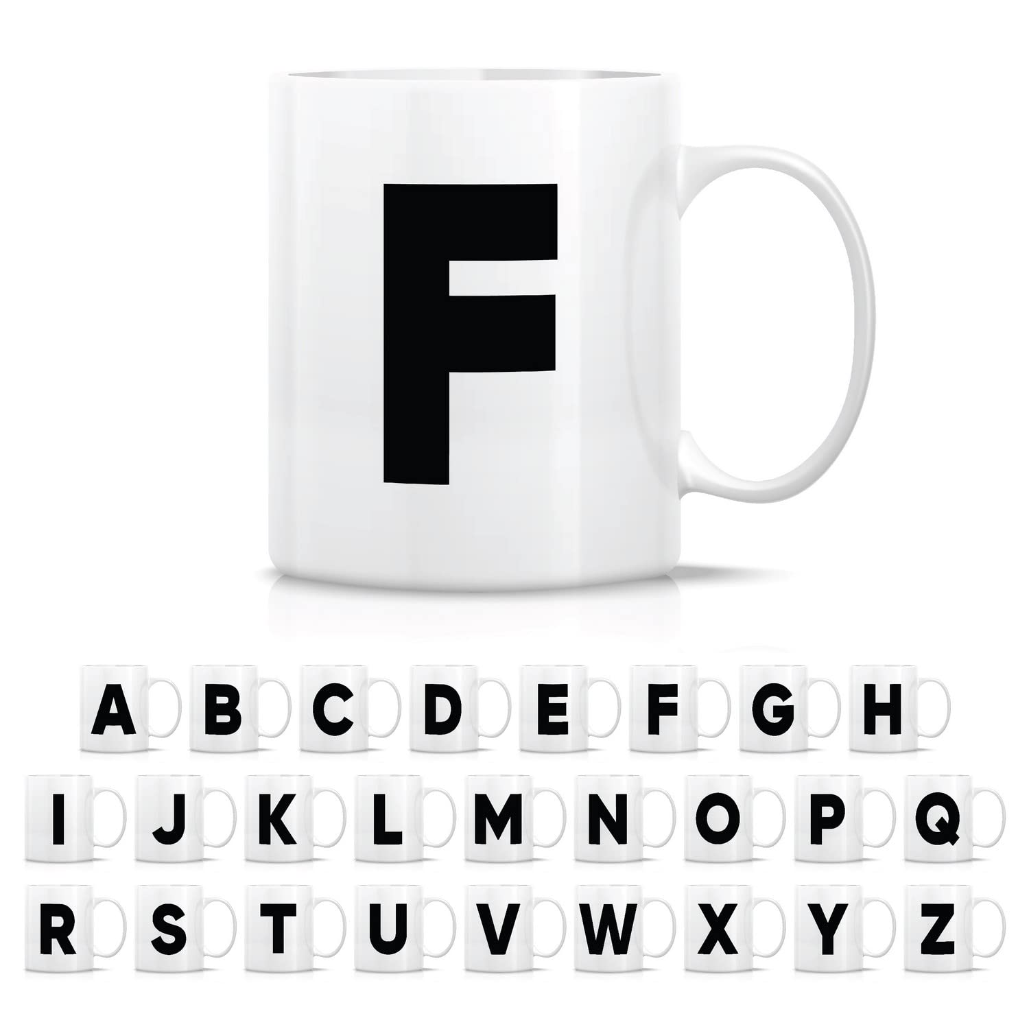 Retreez Initial AZ Alphabet Monogrammed Monogram Mug 11 Oz Ceramic Tea Coffee Mugs  Graduation Appreciation Thank You Holiday 