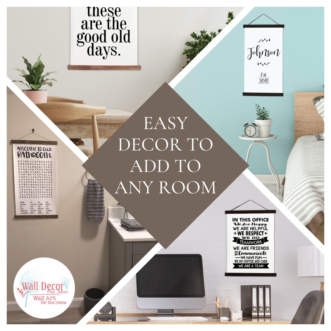 Wood & Canvas Wall Hanging Bathroom Word Search Forgot Phone Wall Art 12X14.5-Inch