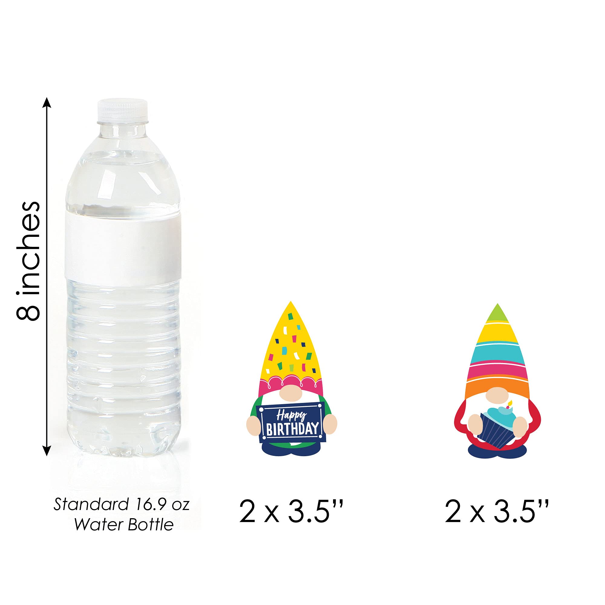 Big Dot Of Happiness Gnome Birthday - Diy Shaped Happy Birthday Party Cut-Outs - 24 Count