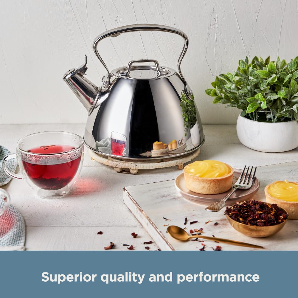 All-Clad Specialty Stainless Steel Tea Kettle 2 Quart Induction Pots and Pans  Cookware Silver