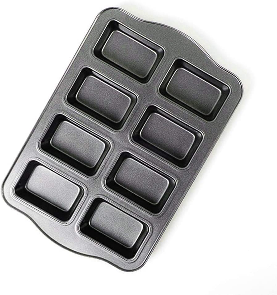 Gurlideo 8 Mini Square Cake Pan,Brownie Cake Pan,Non Stick Carbon Steel Baking Pan For Oven Baking,Grey
