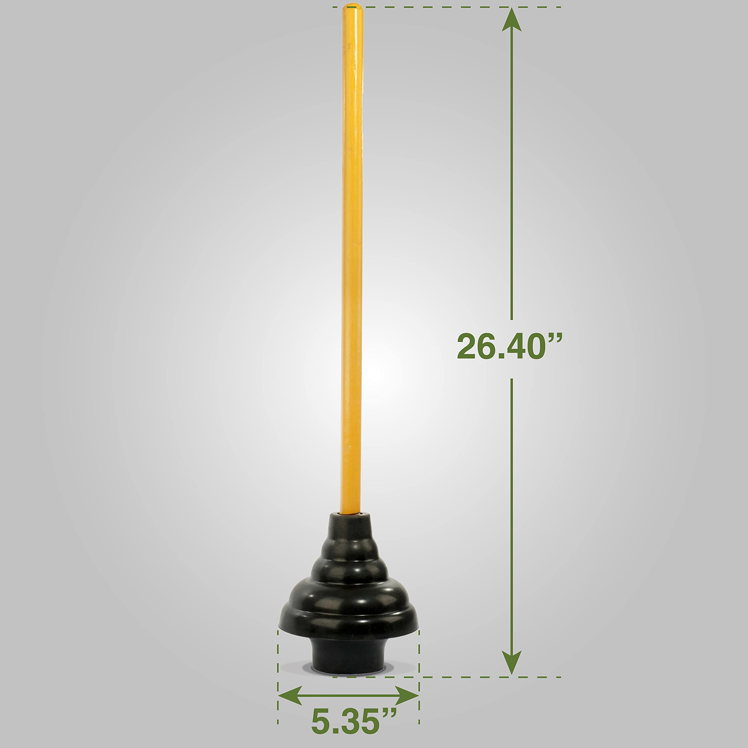 Ldr 512 3410A Heavy Duty Drain Handle Double Thrust Rubber Force Cup Removes Clogs For Bathrooms, Kitchens, Baths, Showers, Powe