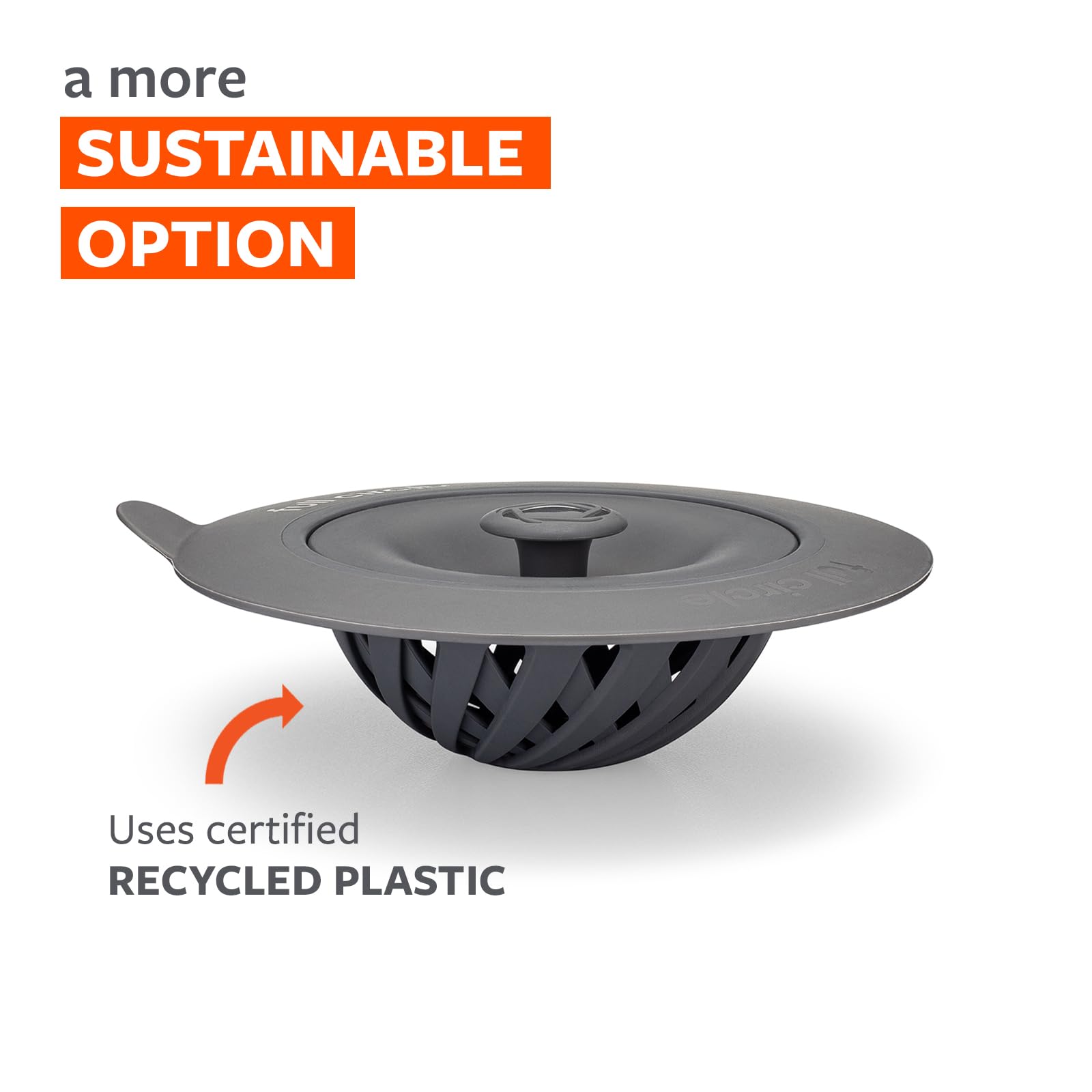 Full Circle Sinksational Sink Strainer With Stopper, Gray