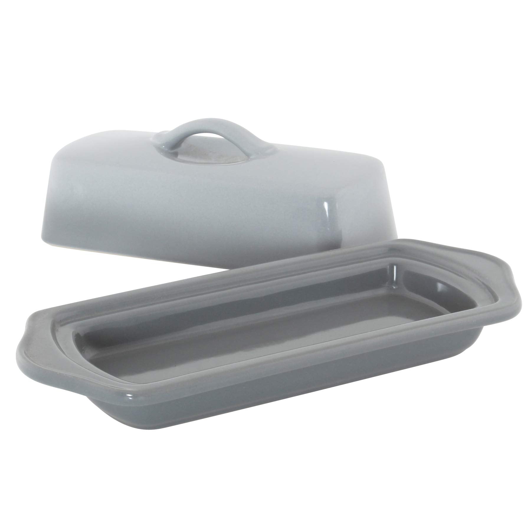 Chantal Covered Dish, Full Size Butter, Fade Grey