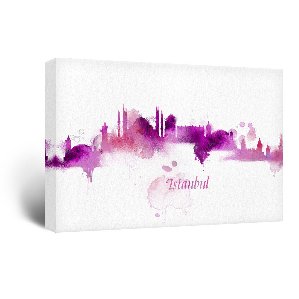Wall26 Canvas Wall Art - Impressionism Watercolor Style City Landscape Of Istanbul - Giclee Print Gallery Wrap Modern Home Art R