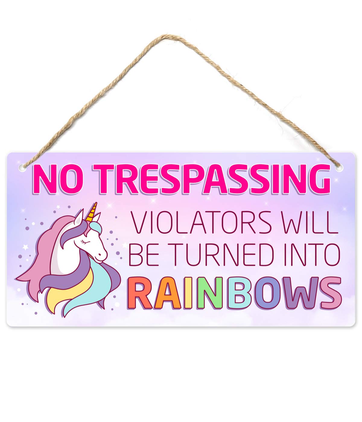 Unicorn Decor for Girls Room, Decorations For Bedroom, 12x6 PVC Plastic Decoration Hanging Sign