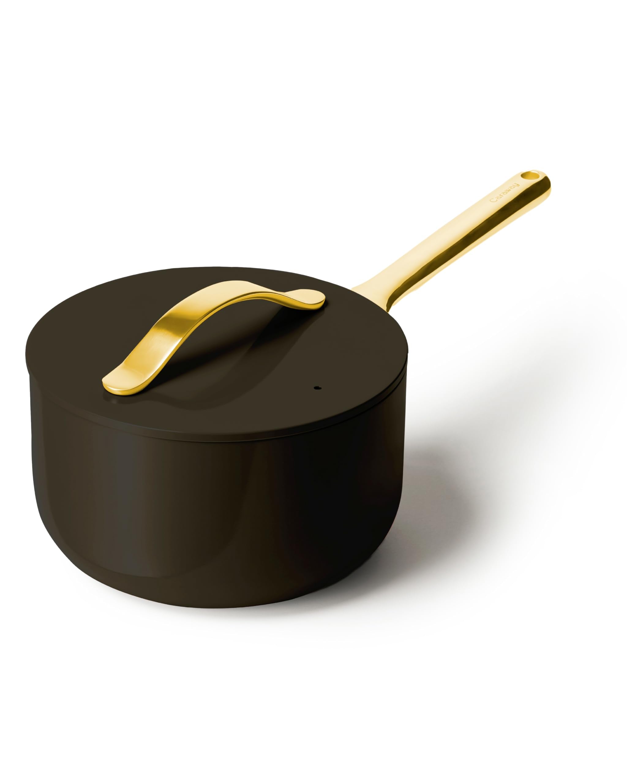 Caraway Nonstick Ceramic Sauce Pan with Lid (3 qt) - Non Toxic, PTFE & PFOA Free - Oven Safe & Compatible with All Stovetops (Ga
