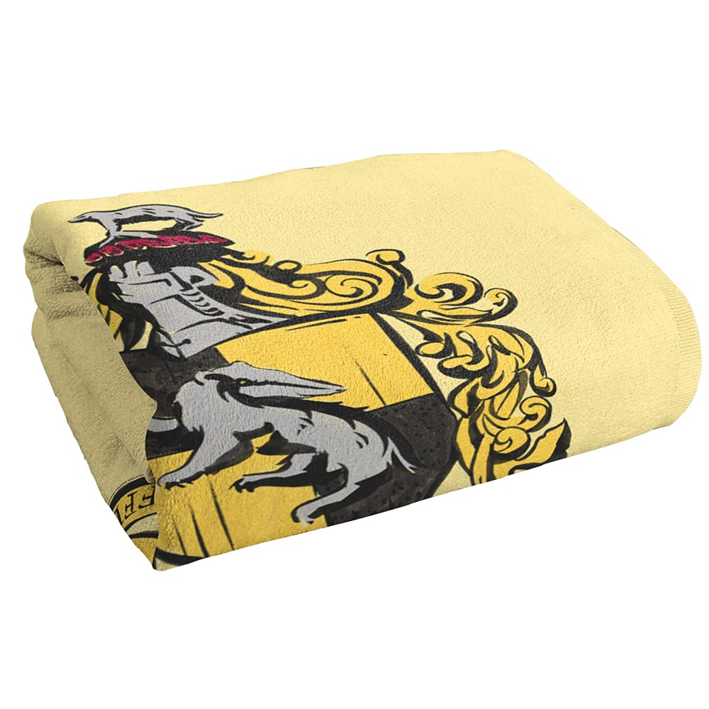 Logovision Harry Potter Drawn Hufflepuff Crest Officially Licensed Beach Towel 30'' X 60''